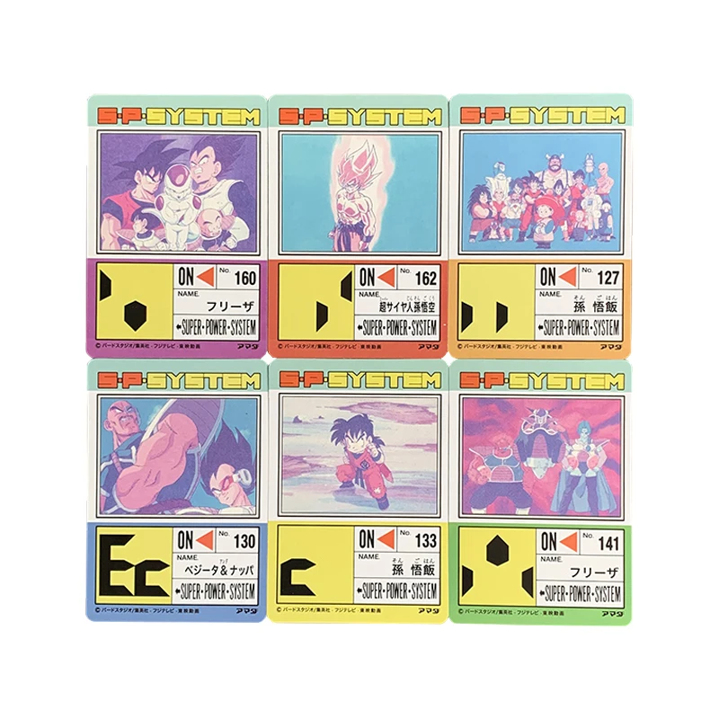 6pcs/set Dragon Ball Flash Cards Super Saiyan Goku Gohan Vegeta Frieza Cell Game Anime Collection Cards Gift Toys