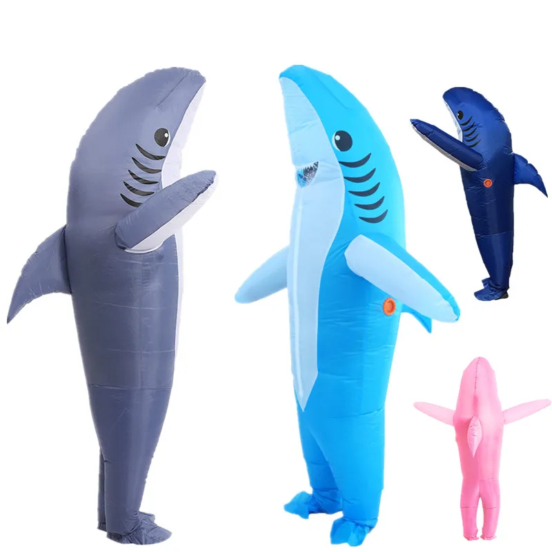 

Inflatable Shark Suit Halloween Party Outdoor Funny Performance Cartoon Doll Dolphin Costume Polyester Fiber 100% for Women