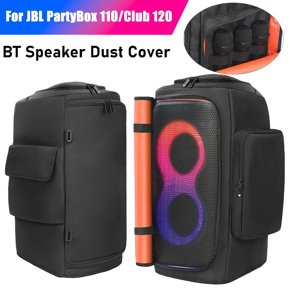 Funda Protectora Contra el Polvo para Altavoces JBL PARTYBOX 110/Club 120, Funda Impermeable para Altavoces Portátiles, Bolsa de Almacenamiento de Doble Cara con Cierre de Cremallera