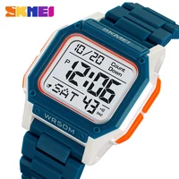 SKMEI-Reloj deportivo Digital para Hombre, cronómetro con luz trasera, informal, cuenta atrás, 5bar, resistente al agua, con alarma, 2264