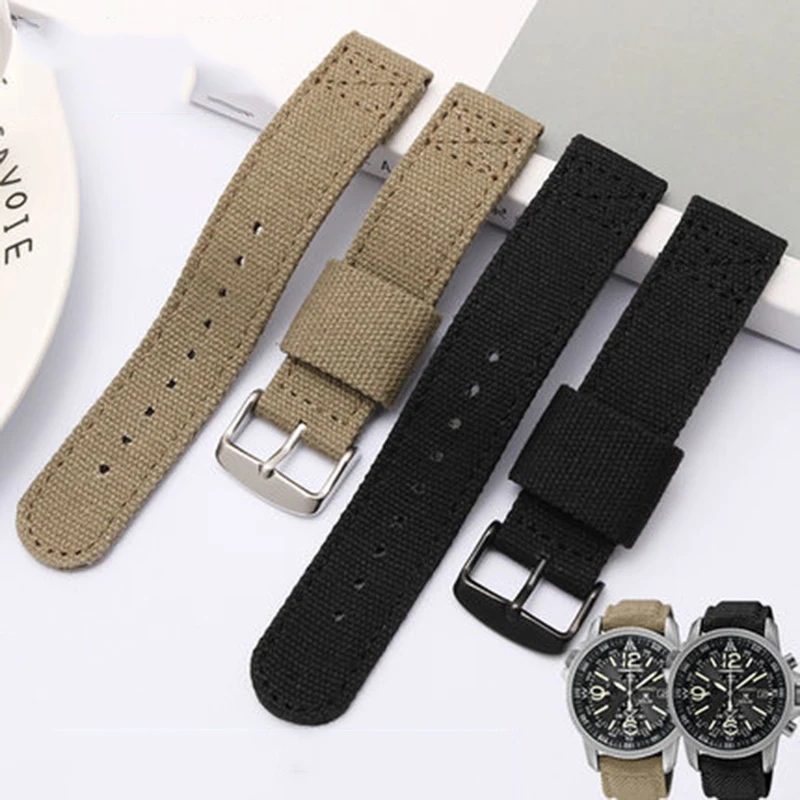 20 22mm Nylon Canvas Watch Strap For Citizen Seiko/5 Watch Band Outdoor Sport Breathable Waterproof Bracelet Men Universal Strap