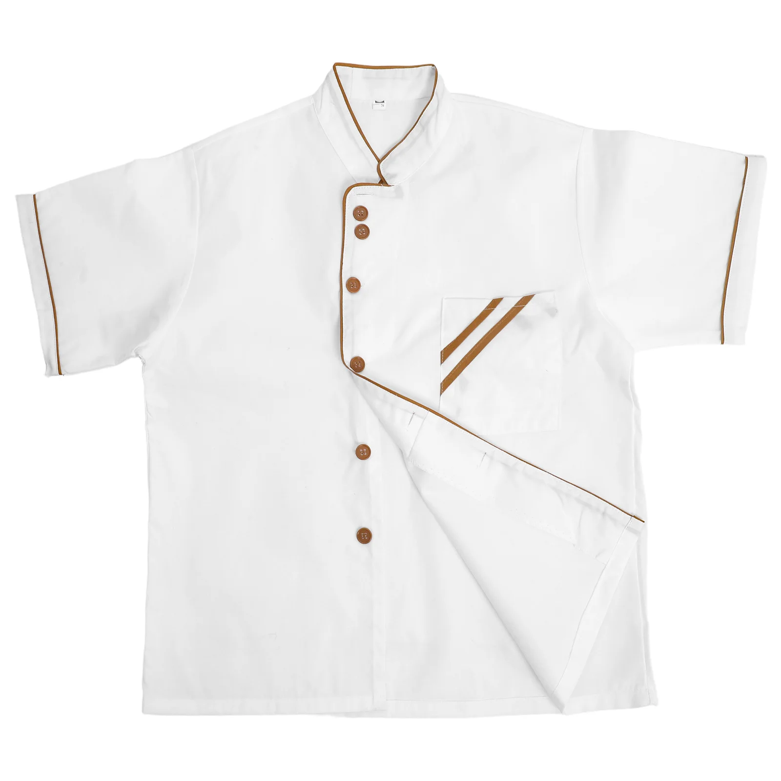 

Serving Chefs Apron Baker White Short Sleeve Jacket Coat Catering Jackets Casual Loose Clothing