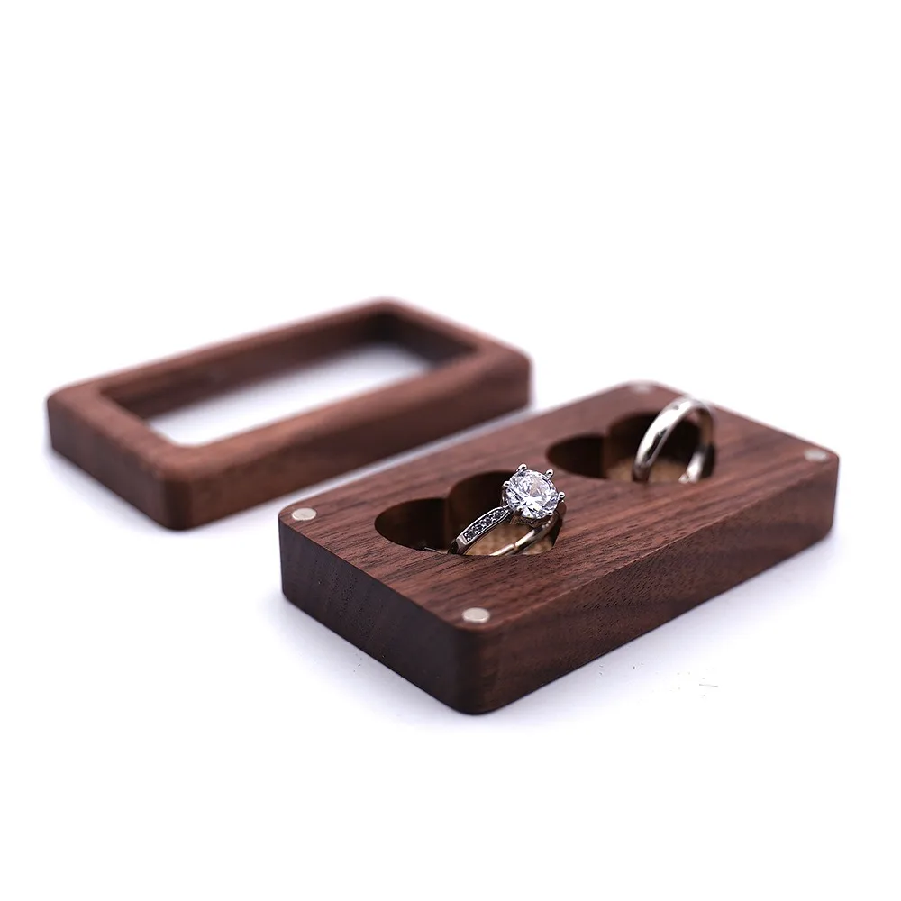 Solid Wood Window Jewelry Box Jewelry Ring Pendant Jewelry Box Necklace Packaging Box Heart Love Gift Jewelry Box Display Stand