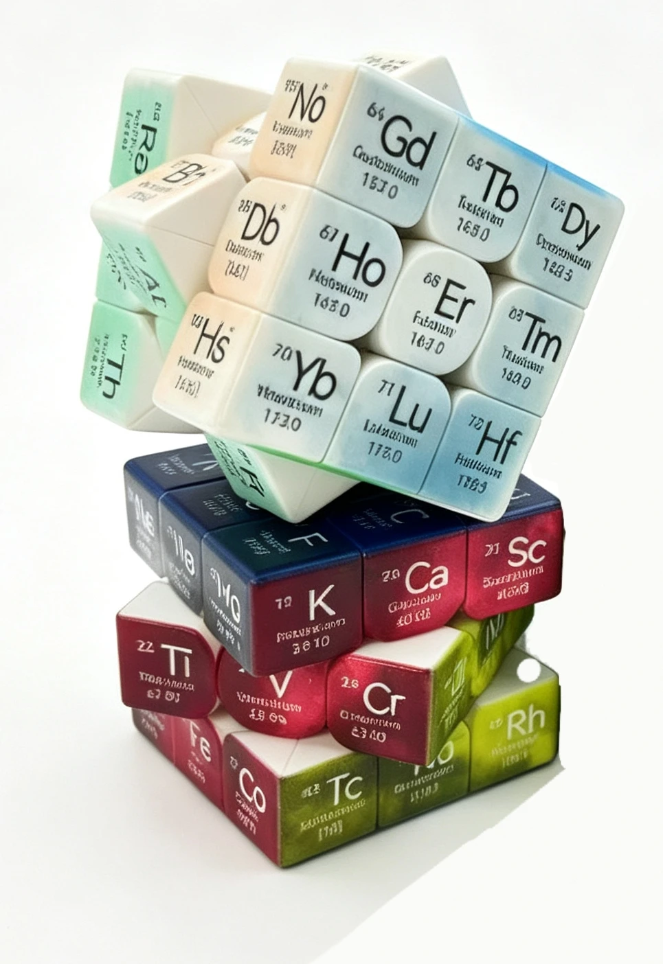 Cubo Mágico Educativo 3x3 de la Tabla Periódica, Suave, Antideslizante, para Escritorio, Juego de Lógica y Velocidad, Adorno Antiestrés