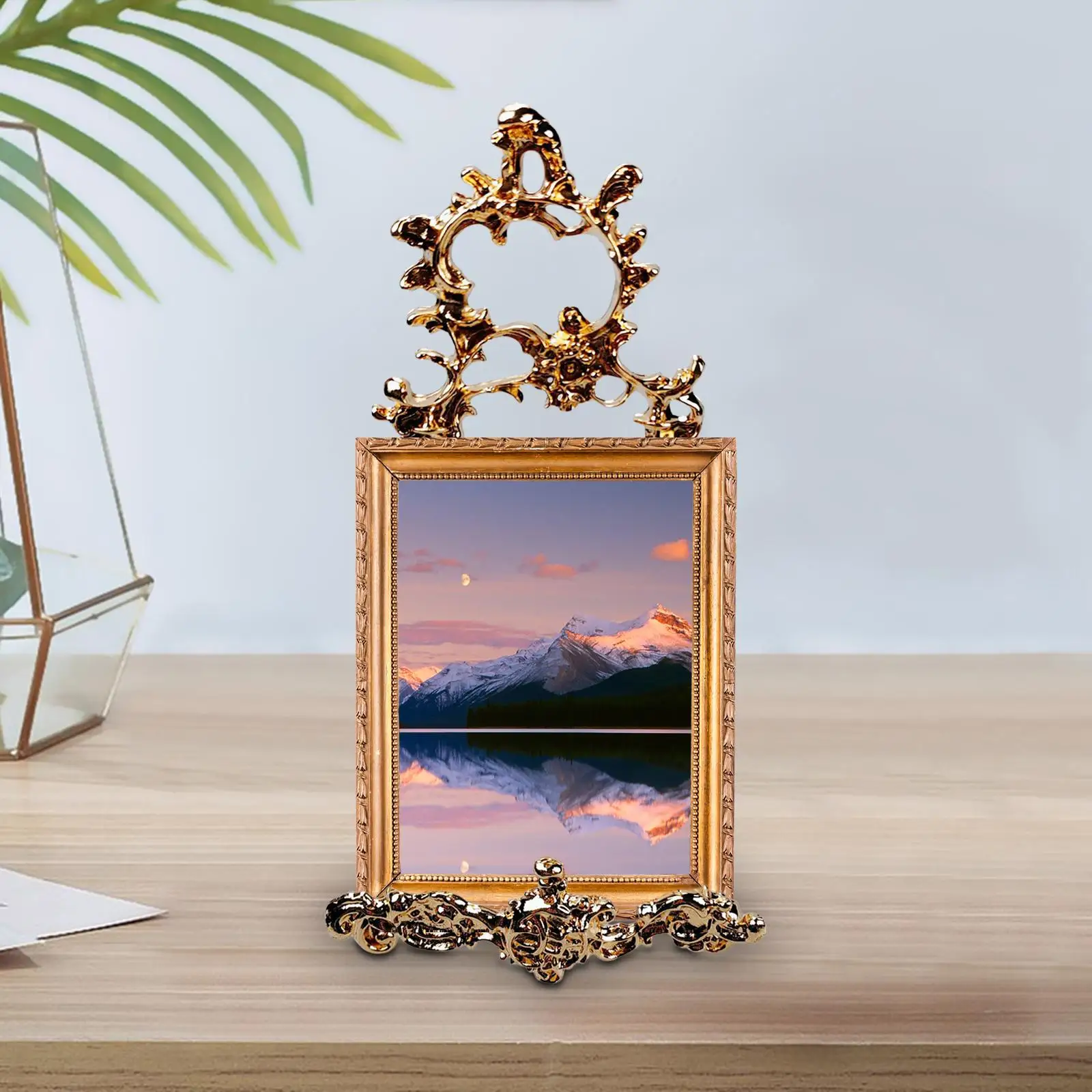 Frame Holder Bracket Storage Rack Picture Stand Alloy Easel Holder for Cabinet Living Room Weddings Tabletop Decorative Plate