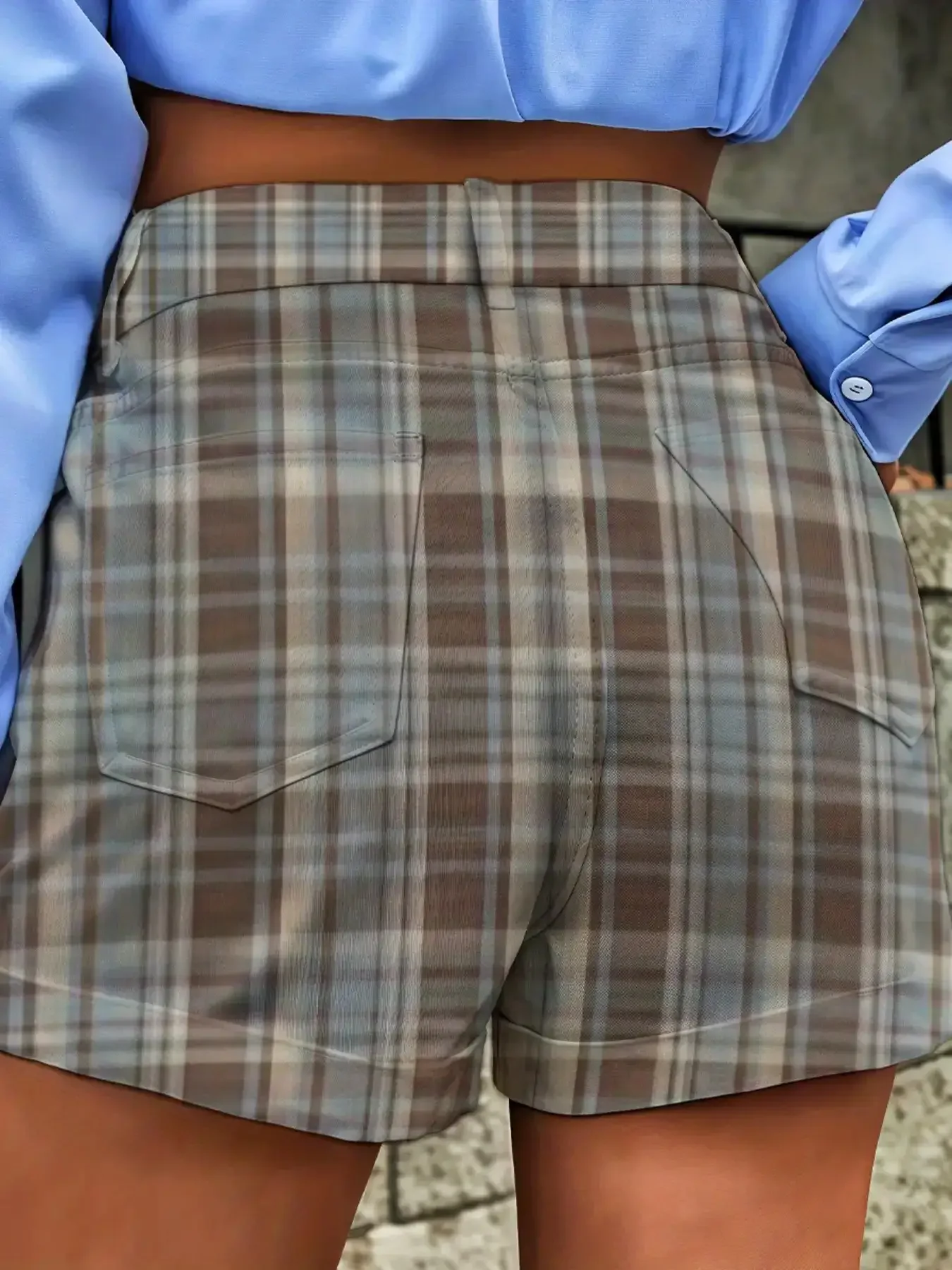 2026 Women's Retro Tropical Flower Graffiti Imitation Cowboy Shorts - Casual Beach Wear and Daily Summer Short