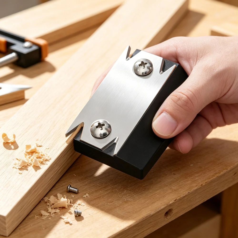 Woodworking Edge Chamfering Trimmer Fillet Scraper Deburring Tool Wood Edge Planer Corner Trimming Knife DIY Carpenter Tool