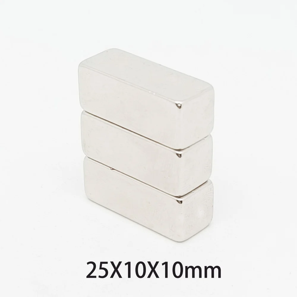 1/2/5/10/15/20PCS 25x10x10mm Strong Powerful Magnets Sheet N35 Block Rectangular Permanent Neodymium Magnet 25x10x10  25*10*10