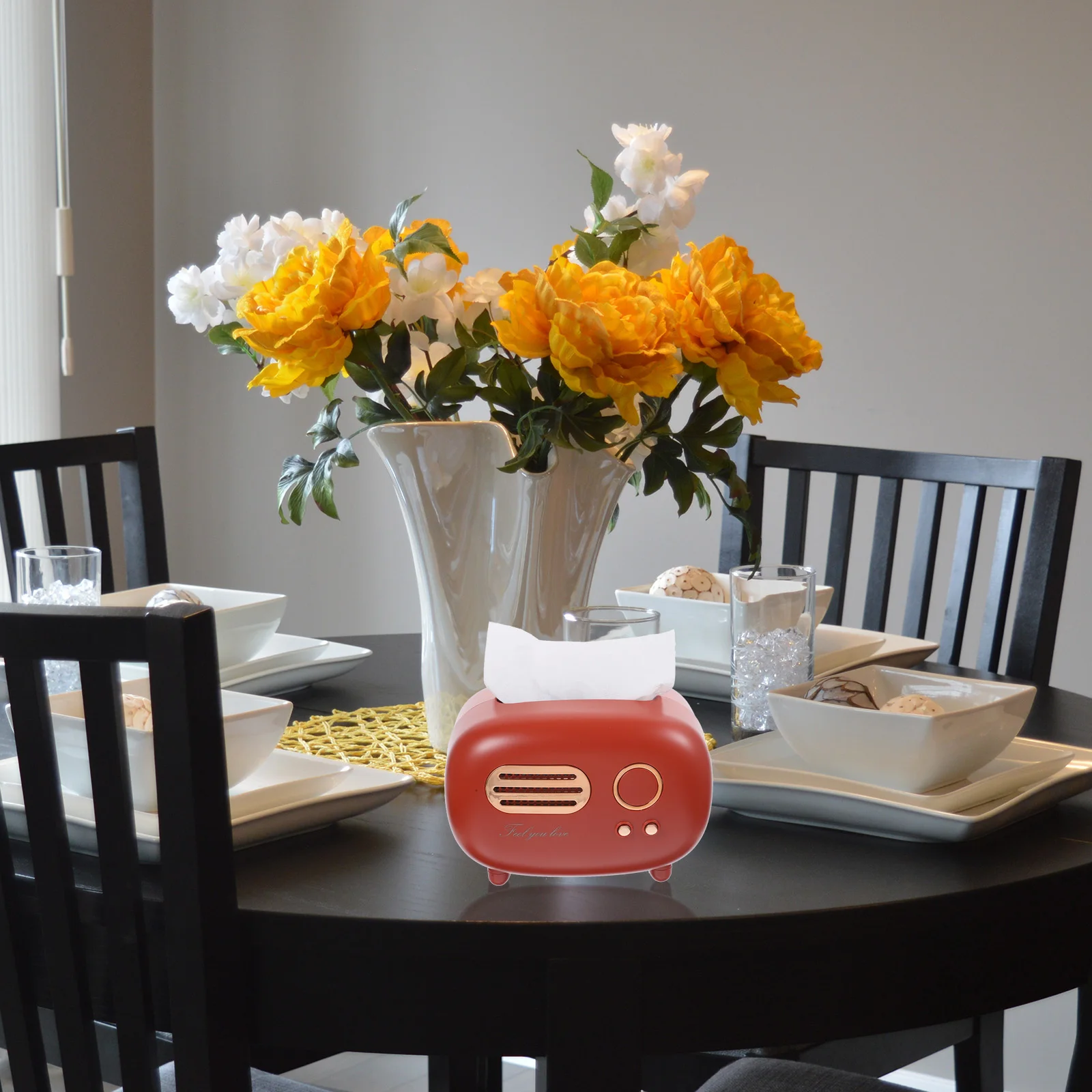 

Napkin Holder Tissue Box Cover Compact Desktop Organizer Storage Box for Home Office Kitchen Bathroom Car