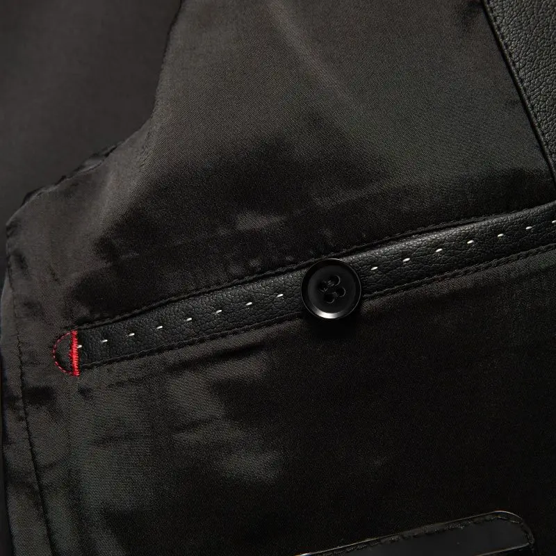 2026 Frühling und Herbst Lederjacken, Lässige Lederanzüge, Herren-Lederjacken und Schaffell-Slim-Fit Hochwertige Jacken – Detail 8