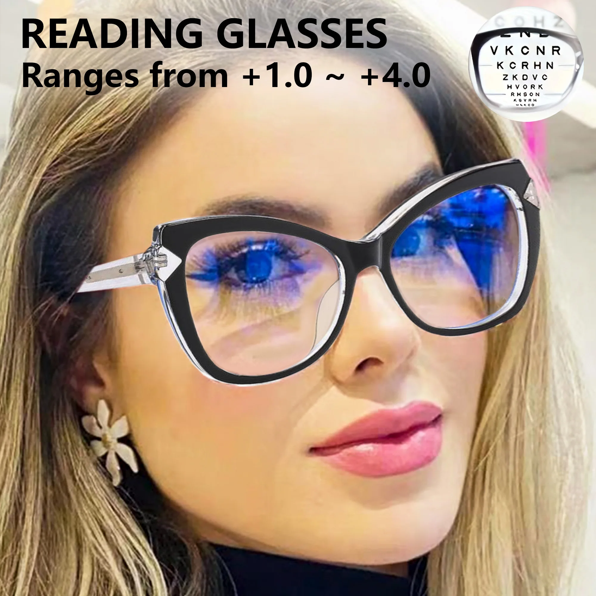 Vintage-Cat-Eye-Lesebrille für Damen und Herren – modische Brillen für den täglichen Gebrauch, langlebige Lesebrillen, +1,0 bis +4,0 – Detail 2