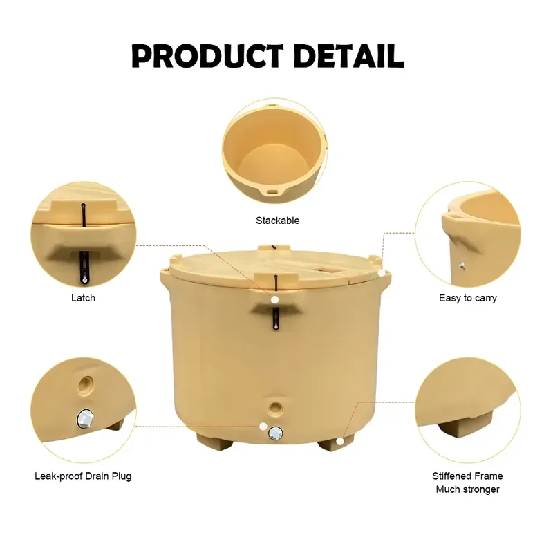 Wholesale Insulated Three-Layer Commercial Style Rotomolded Plastic Seafood Storage Tank 7-Day Cold Retention Durable Farming