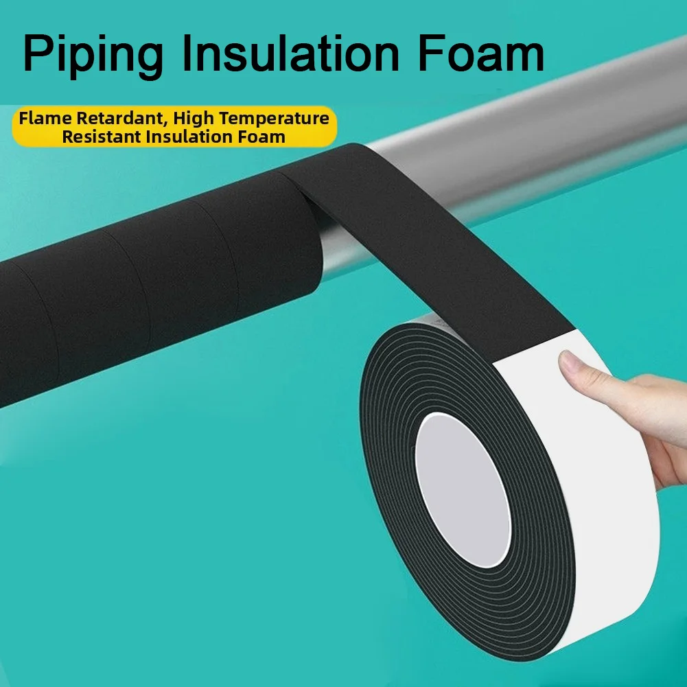 Thermal Insulation Tape Self 50mm x 5m for Pipes Doors and for Windows Foam Weather Stripping Seal EVA 3mm 5 Rolls