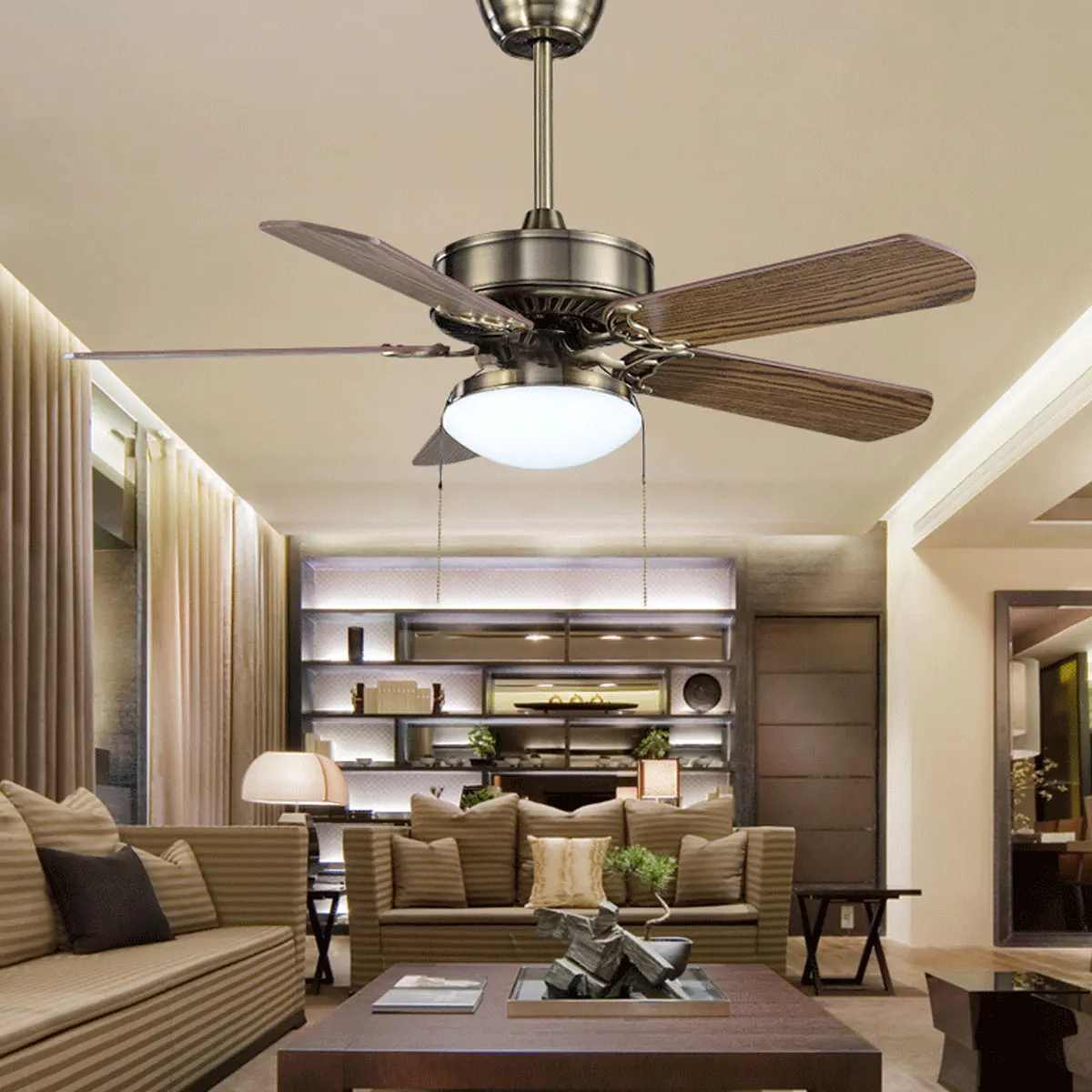 

2 Pcs Governor Lamp Accessories European American Brown 3 Speed Pull Chain for Ceiling Fan Retro Style Energy Saving Control