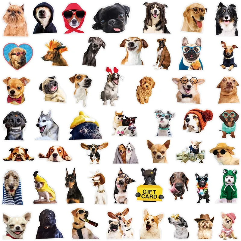 50PCS Kawaii Small Dog PET Sticker Aesthetic Hand Accounting Transparent DIY Children's Decoration Scrapbooking Supplies
