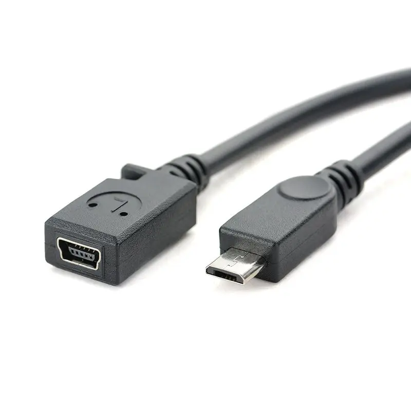0.25m V3 to V8 Adapter Cable Mini USB Female to Micro USB Male Charging Data Cable Mini T-Port 5-Pin Female Adapter