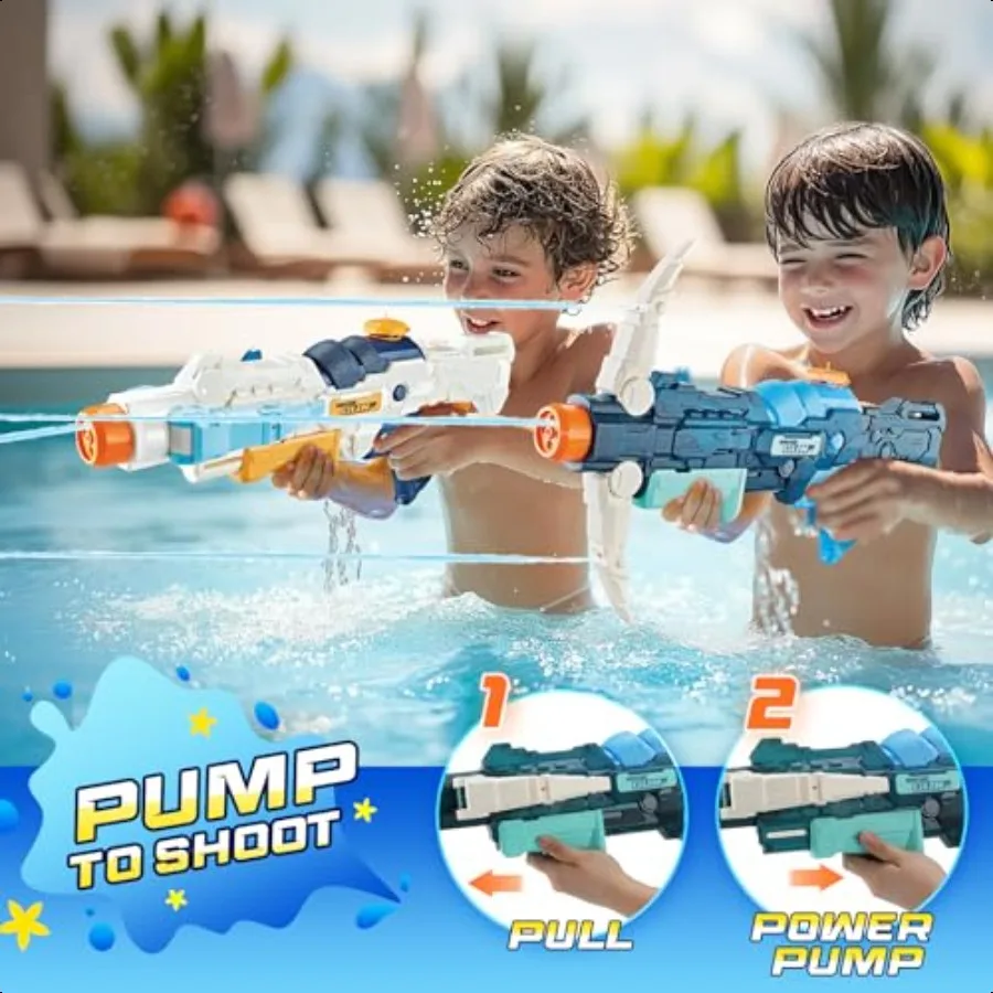 Water Gun for Adults: 3in1 Transforming Large Capacity Water Gun 4 Adjustable Water Spray Patterns Outdoor Water Blaster for Ad