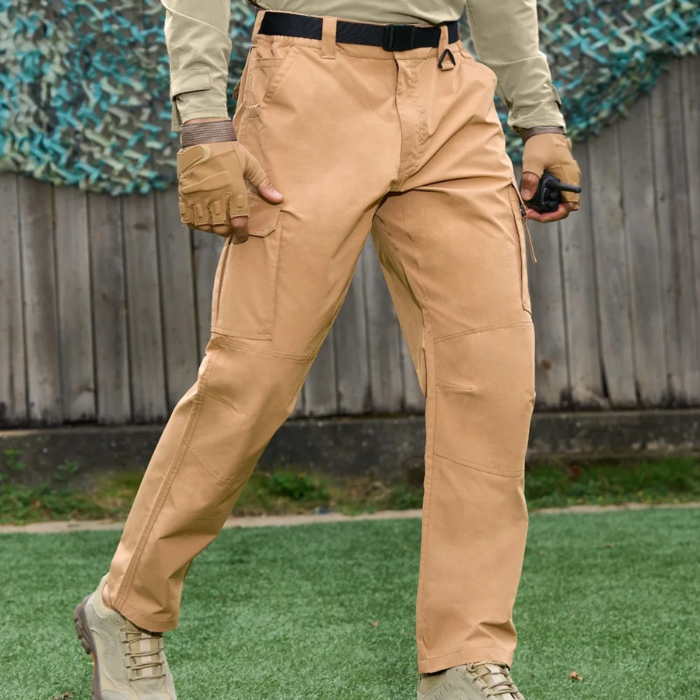 봄 야외 작업복 하이킹 바지 새로운 전술 작업 바지 남자 야외 카고 바지 멀티 포켓 방수 바지 가을