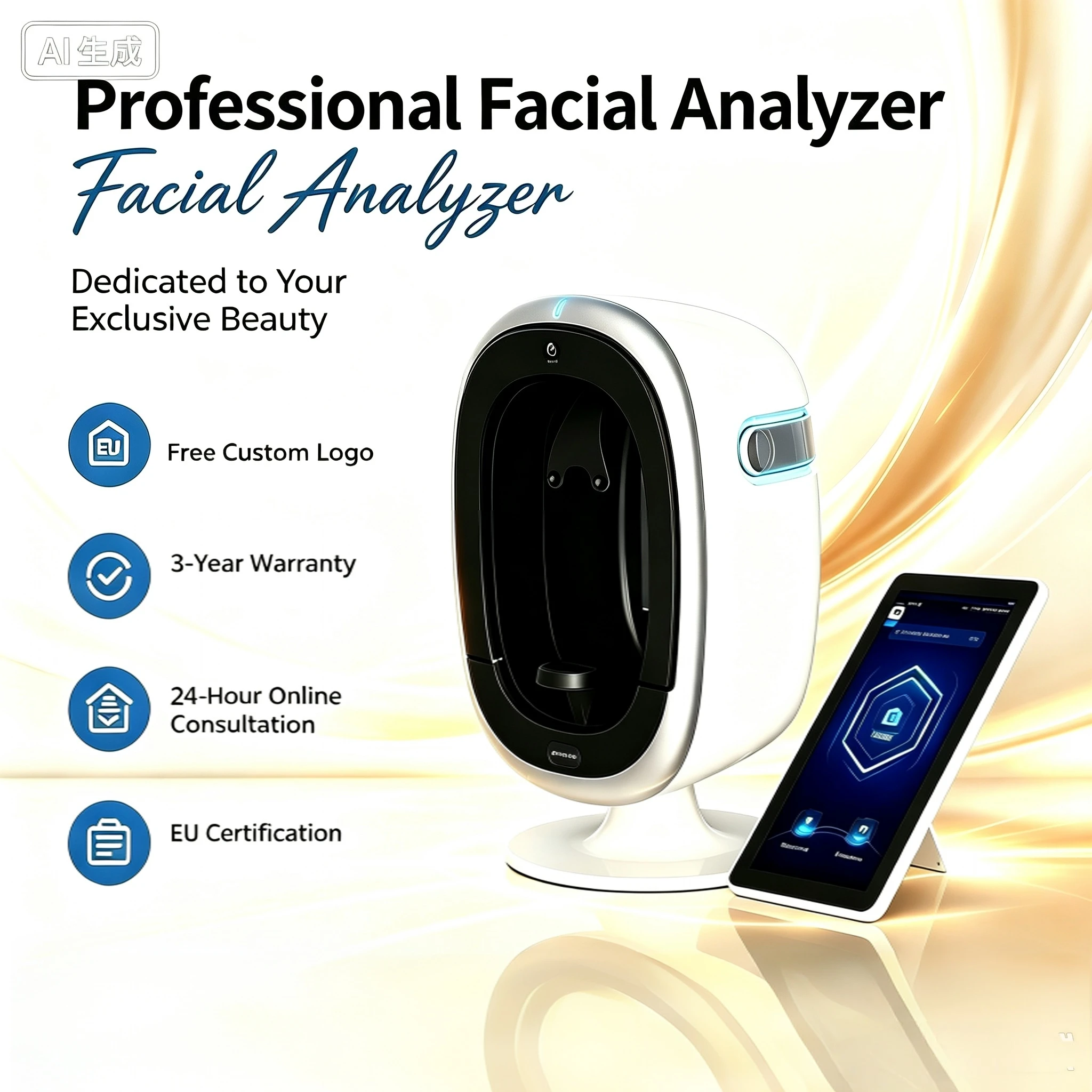 AI Skin Scalp Analyzer Multispectral 30MP HD Camera Skin Tester Beauty Salon Spa Skin Diagnosis Machine