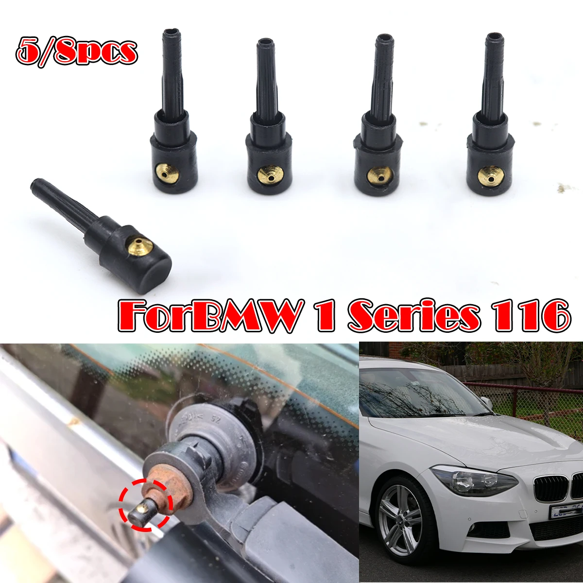 

5/8PC For BMW 1 Series 116 Mercedes Benz A Class W169 Rear Wiper Washer Jet Nozzle Windscreen Window Spray Cover Rocker Spare