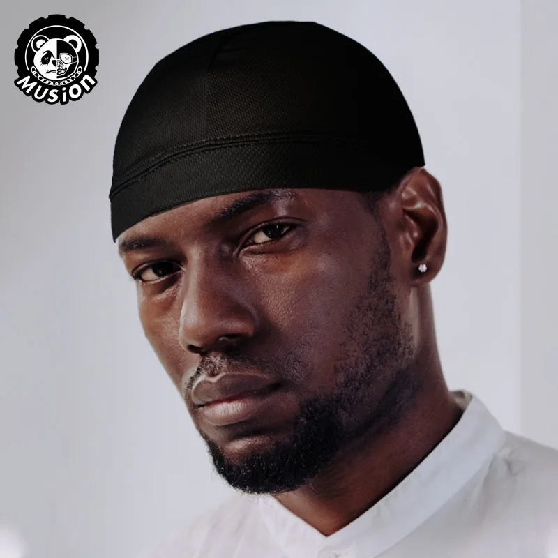 Musion Beanie-Mütze mit 10 Karat Belüftungsöffnungen für Herren, schweißabsorbierende Totenkopf-Mütze unter dem Helm, feuchtigkeitsableitende Fahrradmütze für Fahrer – Detail 1