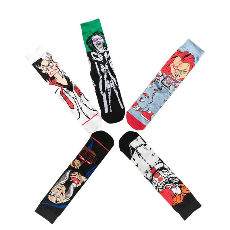 Pennywise Chuck Socks Horror Movie Print Medium Tube Socks Unisex Casual Cotton Socks