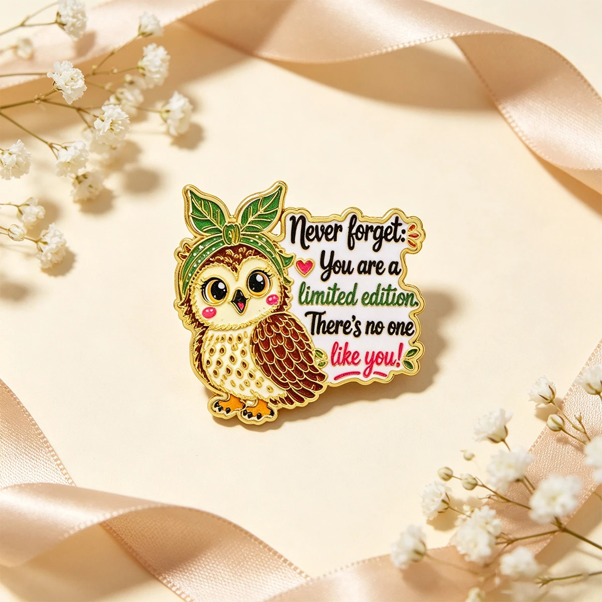 9 Stück Kawaii Eulen-Emaille-Pins "You Are A Limited Edition" Motivierende Anstecknadel für Jeans, Rucksack, Tier-Accessoire, Geschenk – Detail 6
