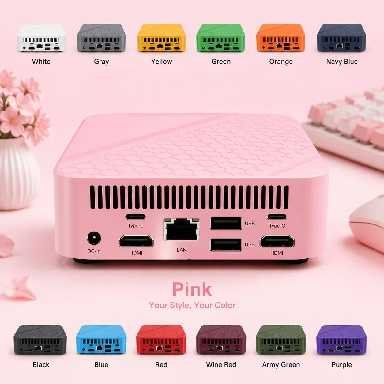 Mini PC Host Intel I9 10980HK 16GB DDR4 Memory 2TB Solid State Drive 4K Video Decoding Portable Compact Game Desktop Computer