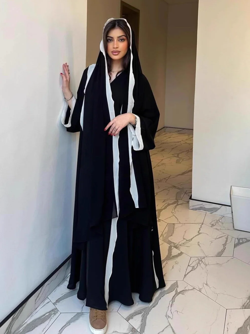 Eid musulman Abaya avec écharpe pour femmes Robe Abayas arabe dubaï Cardigan Jalabiya robes de soirée caftan robes longue Robe Jalabiya