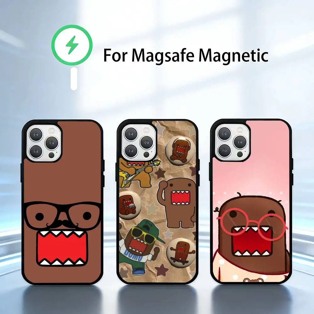 

S-Super cute Domo-kun Phone Case For iPhone17,16,15,14,13 Plus,Pro Max Magnetic For Magsafe Wireless Charging