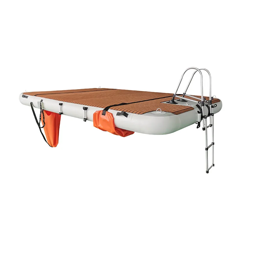 

Best Seller Summer Water Play Equipment Inflatable Jetski Docks Yacht Inflatable Platform With Eva Teak and Stair Ladder