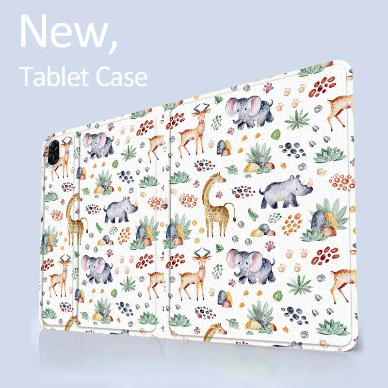 Elephants Giraffes Cute Tablet Case For Honor Tab Pad 6 7 8 9 X8 V7 V8 X9 13 X8a X9a Pro 10 Magic GT GT2 10.1 13.3 Inch