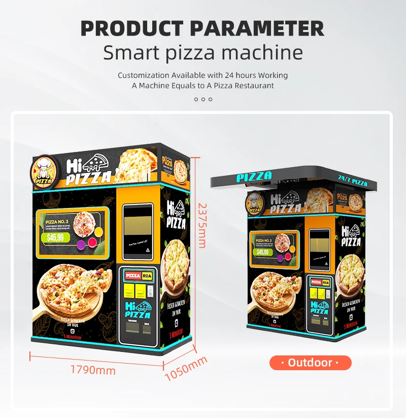 Hot Sale Outdoor Business Self-Service Fast Food Luxury Pizza Box Vending Machine