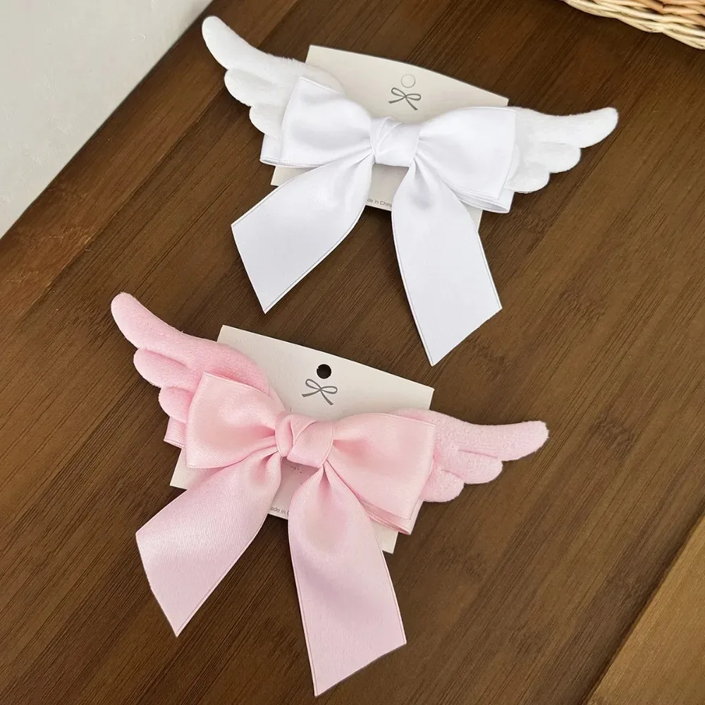 

Cute Angel Wings Bowknot Hair Clips for Children Sweet Girls Large Bowknot Metal Duckbill Clip Girl's Hair Lovely Accessories