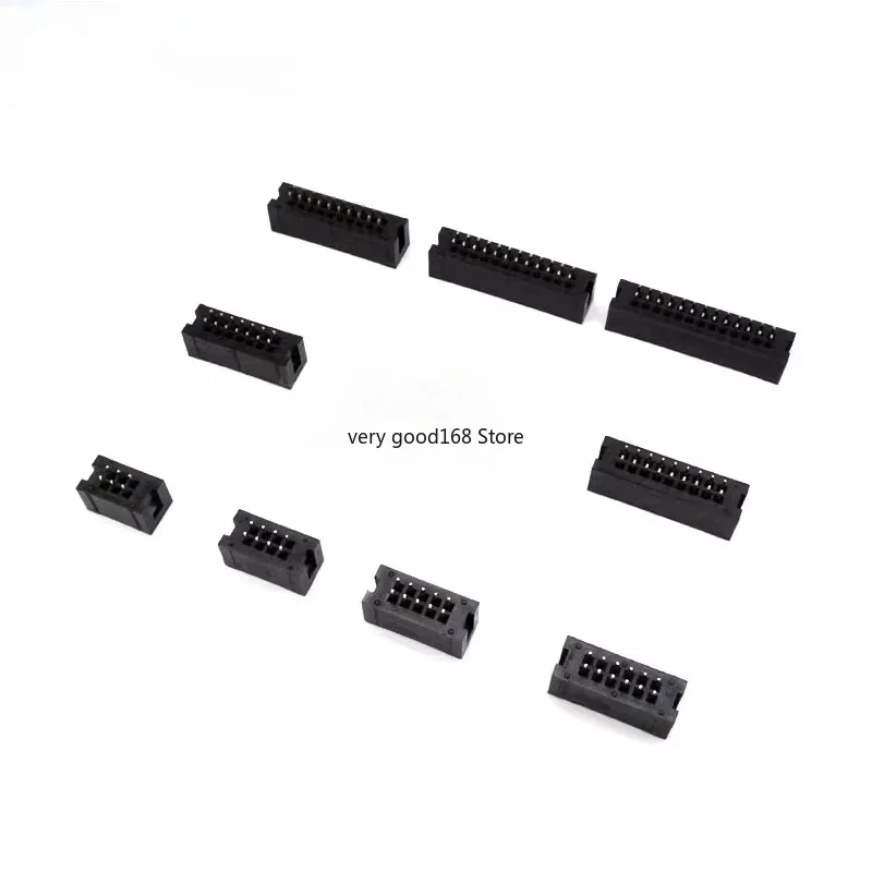 10Pcs DC3 1.27mm Pitch IDC Box Header Connector Straight pins FC cable socket 8P 10P 12P 14P 16P 20P 26P 30P 34P 40P 50P 60P