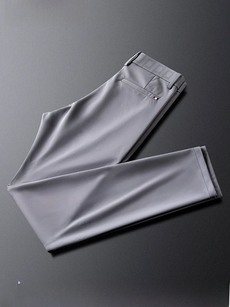 

Casual Men's Pants Light ey Slim Fit Iron Free Busin Sle Nylon Fabric Autumn Season Faion Urban Wear