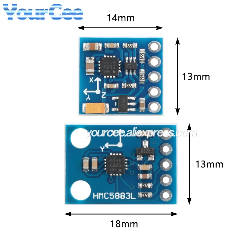 GY-26 Electronic Compass Sensor For GPS Navigation GY-271M GY-271 GY-273 QMC5883P HMC5883 MPU-9255 Electronic Compass Module