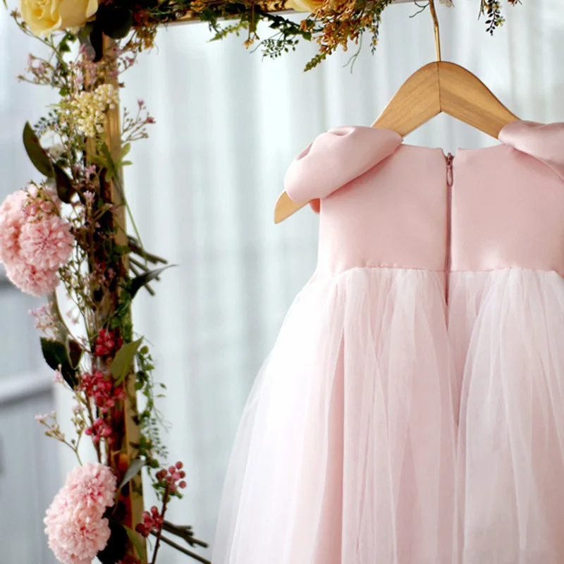 

Baby Girl One-Year-Old Princess Dress Summer Flower Girl Wedding Birthday One-Year-Old Puffy Tulle Show Host Girl Dress