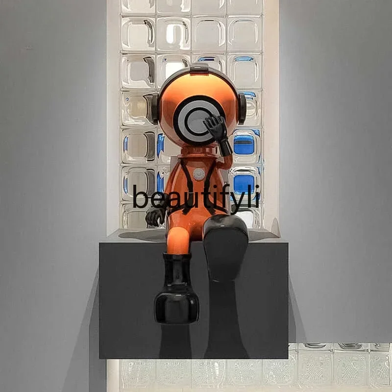 SS Living room robot large astronaut astronaut sculpture floor-to-ceiling large ornament shopping mall bar ktv decoration