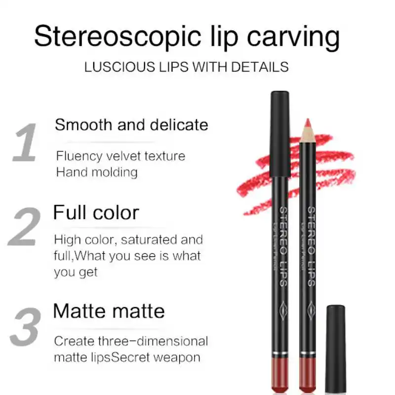1PC 3D Three-dimensional Lips, Superimposed, Waterproof, Velvet Matte, Lip Liner Lipstick, Suitable for Date and Daily Needs