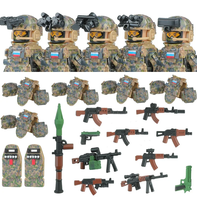 Amerika Armee Kampfuniform Spezialeinheiten Figuren Bausteine Stadt US Special Air Service Soldat Militär Waffen Spielzeug
