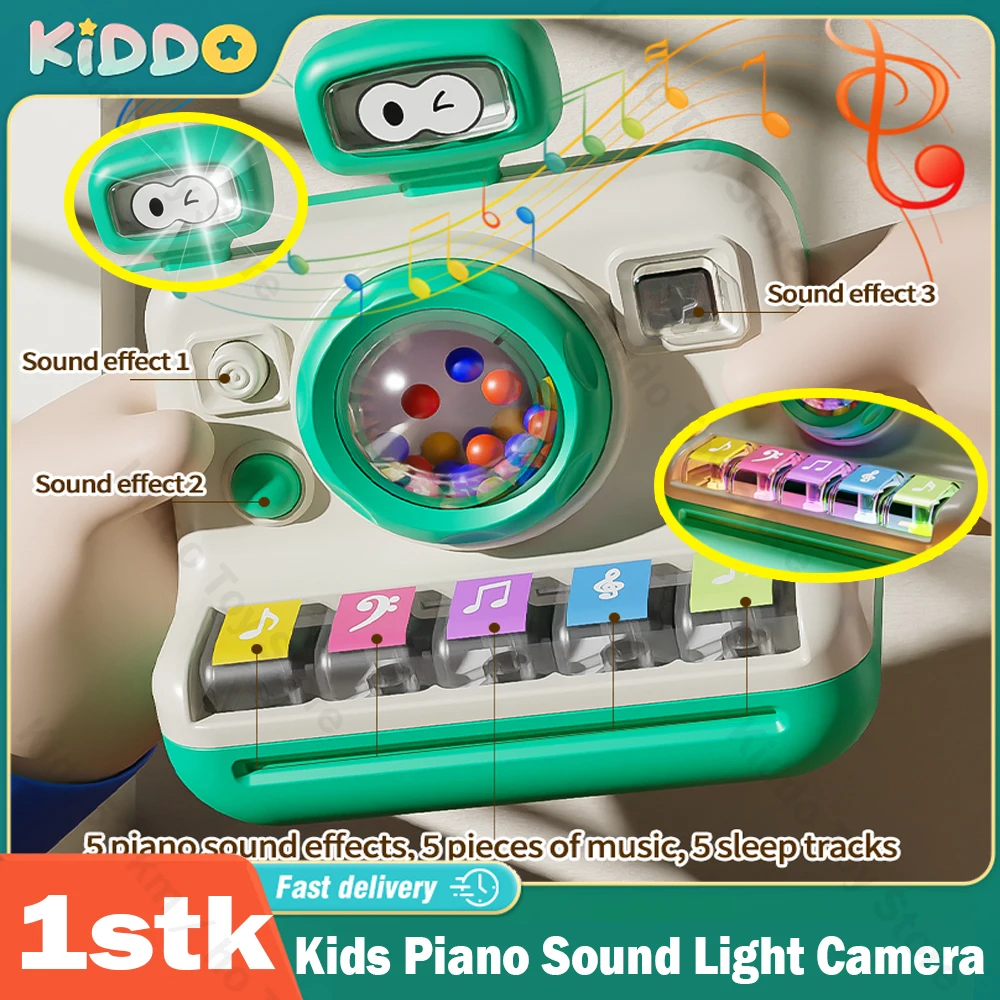 Kids Piano Musical Instrument with Sound Light Camera Toy Baby Piano Developmental Educational Toys for Children Christmas Gift