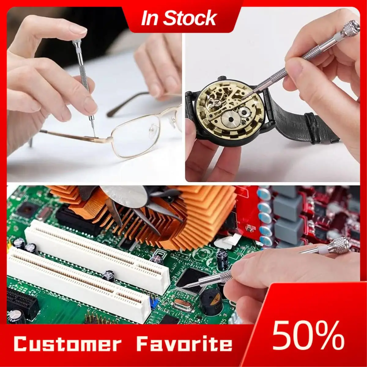 

AT03 Top 8PCS Professional Screwdriver Set Mini Precision Screwdriver Kit 0.6-1.6Mm For Watch Eyeglasses Electronics Repair