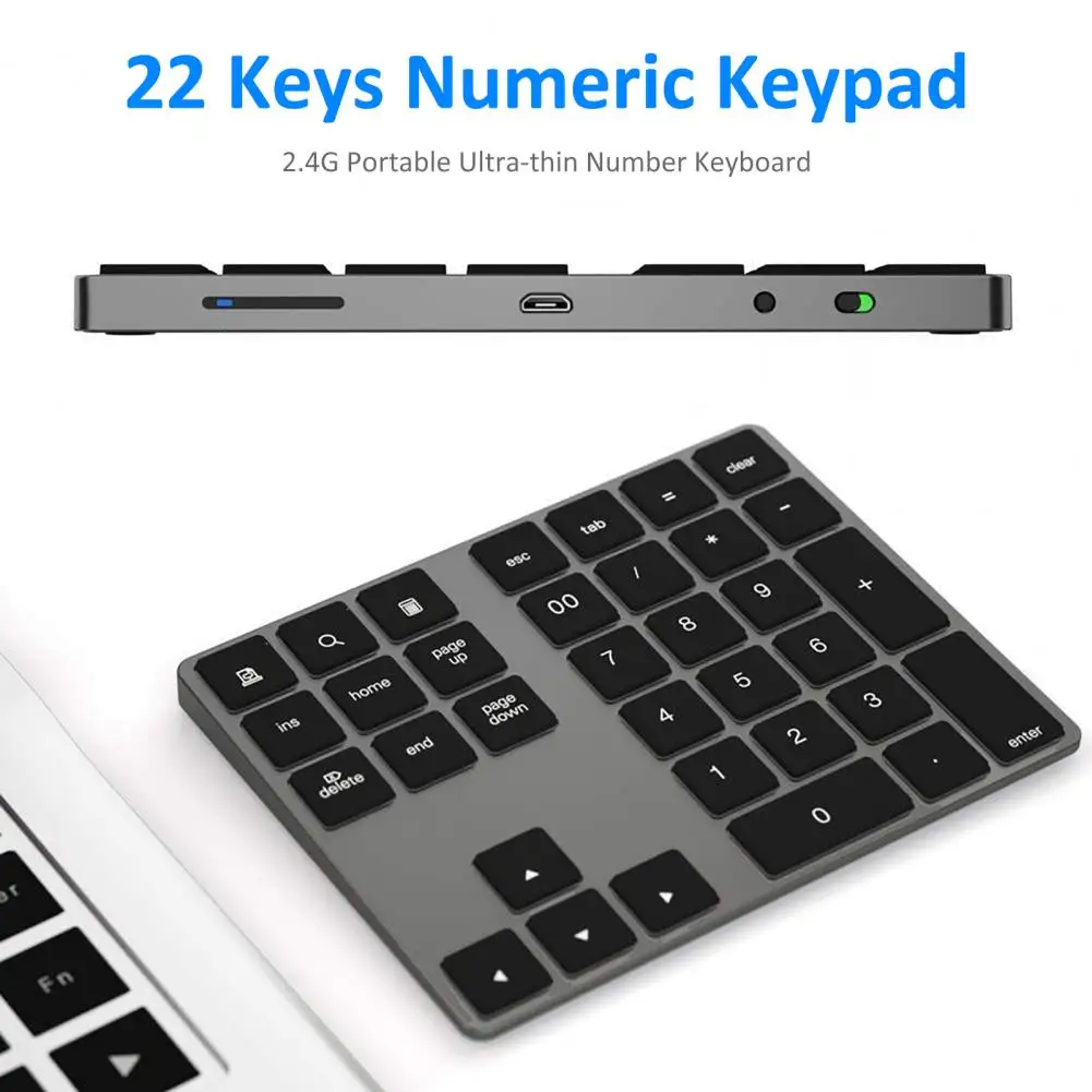 Widely Compatible Ergonomic Bluetooth-compatible3.0 Portable Mini Number Keypad for Accountant