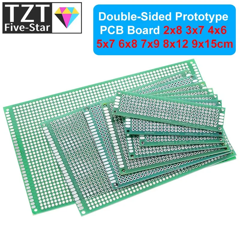 2x8 3x7 4x6 5x7 6x8 7x9 8x12 9x15 Double Side Prototype Diy Universal Printed Circuit PCB Board Protoboard For Arduino Diy Kit