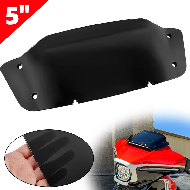 

Motorcycle 5" Wave Windshield Windscreen Wind Splitter For Harley Touring CVO Street Glide FLHX Street Glide FLHXSE 2023 2024