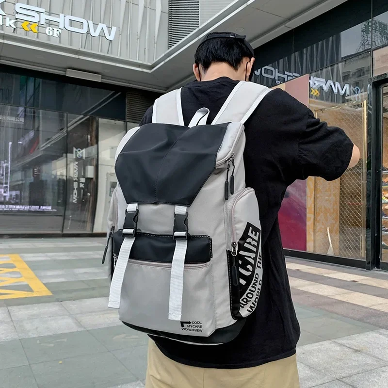 New Men'S Fashion Backpack Outdoor Sports Travel Waterproof Zipper Black Backpacks Large Capacity Laptop Bag for Men mochilas 가방