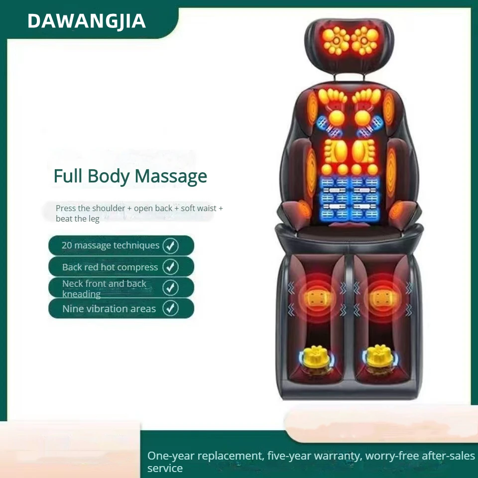 Body Shiatsu Massage Cushion Back Pain Relief Seat Portable Electric Seat Cushion Back Massager Heating Home Use