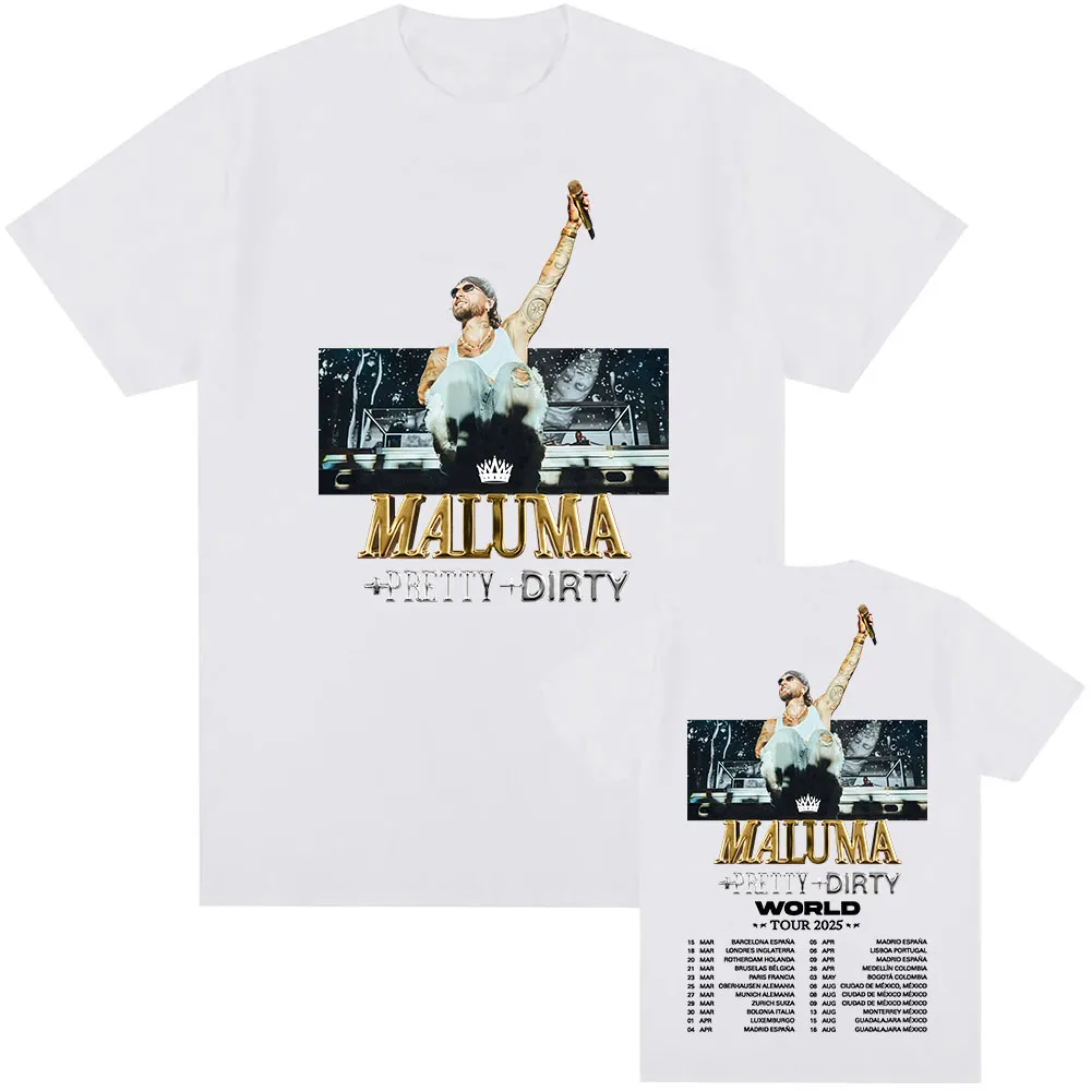 + جميلة + القذرة جولة حول العالم 2025 بلايز مالوما المغني تي شيرت مطبوع الصيف قمصان قصيرة الأكمام تي شيرت الجرونج نمط موضة تيز #3