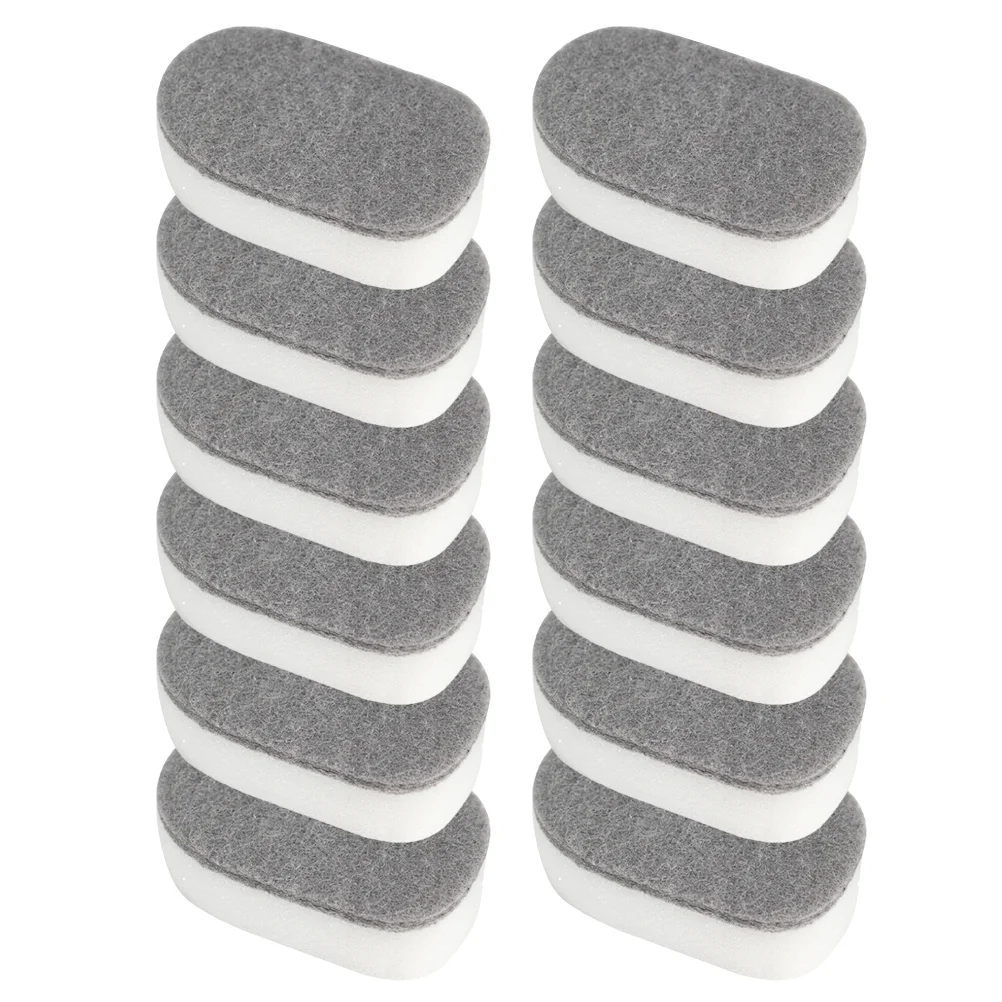 12Pcs High Quality Dishwashing Sponge Pad Double Side Scrubbing Sponge Kitchen Cleaning Scouring Pad Powerful Absorption Grey